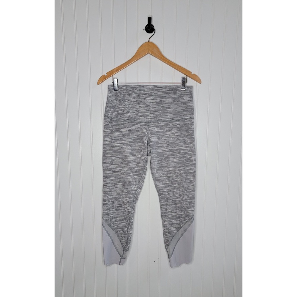 Lululemon Wunder Under Crop High Rise Roll Down Scallop Leggings Women's Size 10